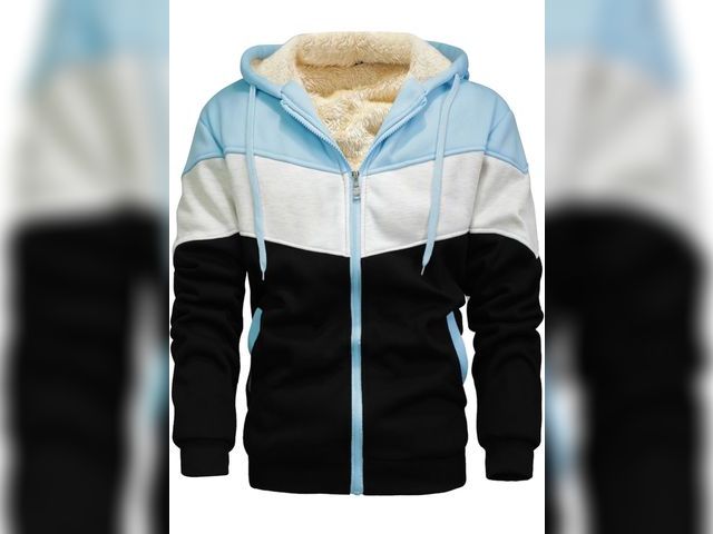 Lot 96-191029 - Men's Winter Fleece Thermal Jackets for Men Sherpa Lined Hoodies Warm Thick Jacket Outerwear Size M ...