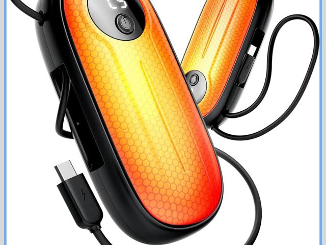 Lot 96-191510 - Hand Warmers Rechargeable 2 Pack,14000mAh Dual-Sided 5 Level Electric Pocket Heater with Built-in US...