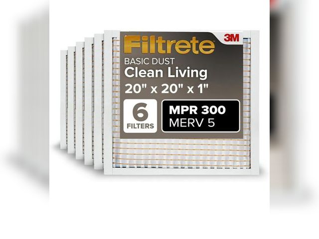 Lot 96-174206 - Filtrete 20x20x1 AC Furnace Air Filter, MERV 5, MPR 300, Capture Unwanted Particles, 3-Month Pleated...