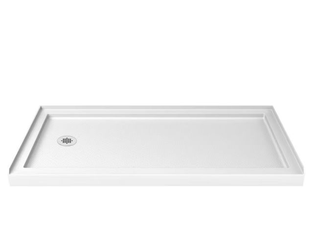 Lot 96-175722 - DreamLine
Slim Line 42 in. L x 60 in. W Alcove Single Threshold Shower Pan Base with Left Drain in W...