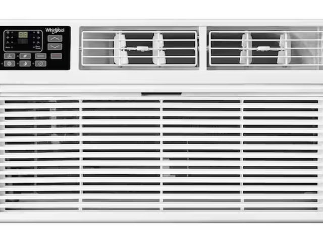 Lot 96-222370 - Whirlpool 10,000 BTU (DOE) Through-The-Wall Air Conditioner Cools 450 sq. ft. with Remote in White M...