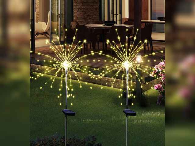 Lot 96-184382 - Solar Garden Firework Lights Outdoor Waterproof 2 Pack Solar Powered Art Stake Twinkle Lighting for ...