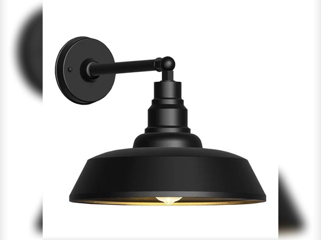 Lot 96-177826 - 15" Large Outdoor Gooseneck Barn Light - Large Gooseneck Outdoor Light Fixture with Straight Arm, Bl...