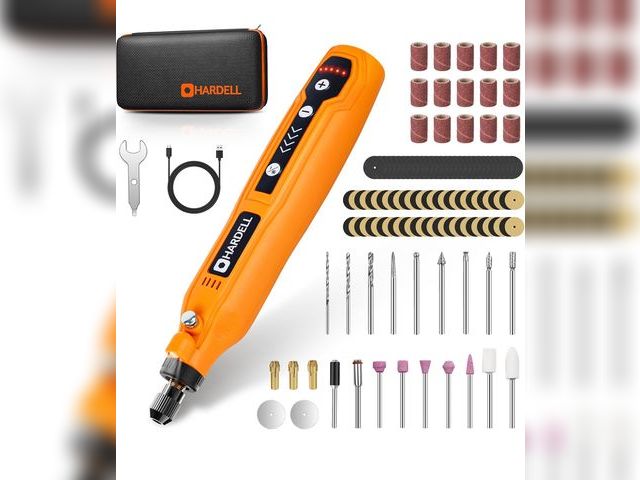 Lot 96-191350 - HARDELL Mini Cordless Rotary Tool, 5-Speed and USB Charging Rotary Tool Kit with 69 Accessories, Mul...