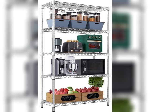 Lot 96-164251 - 1750 LBS Storage Shelves 5-Tier Utility Shelving Unit Steel Organizer Wire Rack for Home,Kitchen,Off...