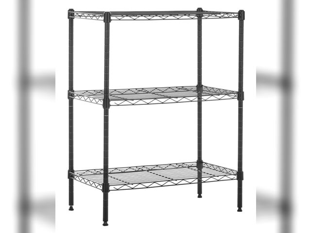 Lot 96-178621 - Amazon Basics 3-Shelf Adjustable Heavy Duty Steel Wire Rack Storage Shelving Organizer for Kitchen, ...