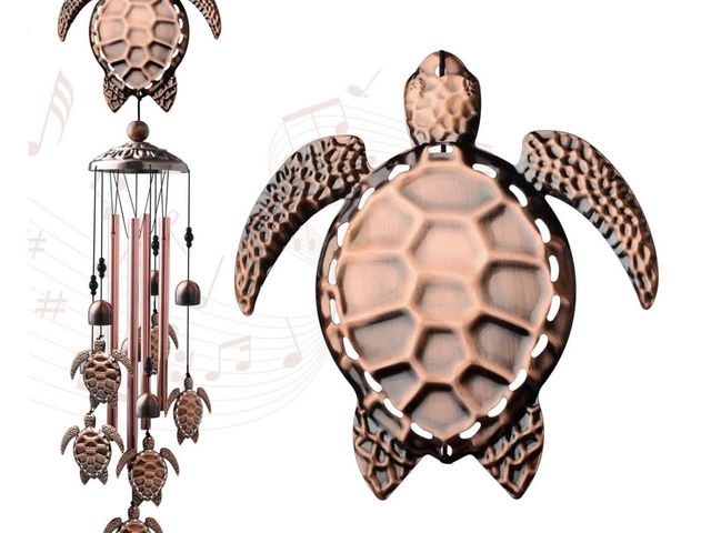 Lot 96-233142 - Turtle Wind Chimes Outdoor, Waterproof Brass Retro Windchimes, Wind Bells Memorial Wind Chime Mom's ...