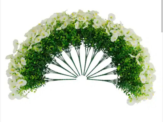 Lot 96-211578 - Nearly Natural 14 in. UV Resistant Artificial
Morning Glory Bush (Indoor/Outdoor) - (Set of 12 Picks...