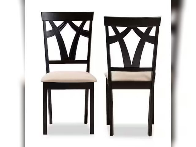 Lot 96-172096 - Baxton Studio
Sylvia Sand and Espresso Brown Fabric Dining Chair (Set of 2)
New
Chairs match table l...