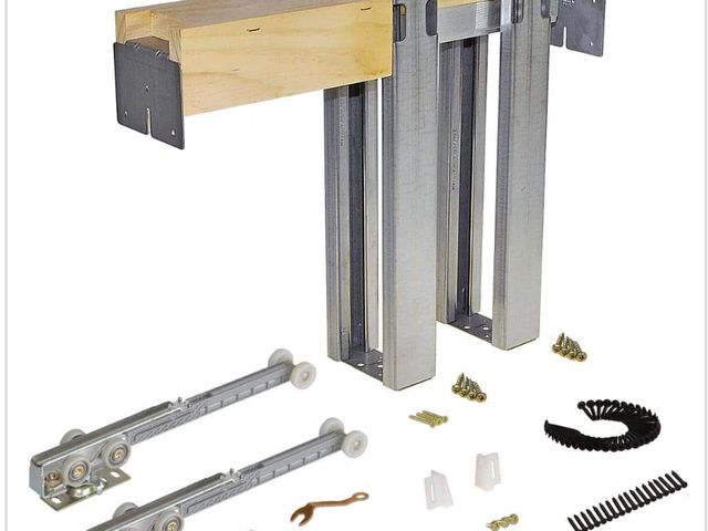 Lot 96-179679 - Johnson Hardware Soft Close and Open 1500 28 in. to 36 in. x 80 in. Steel Upright Universal Pocket D...