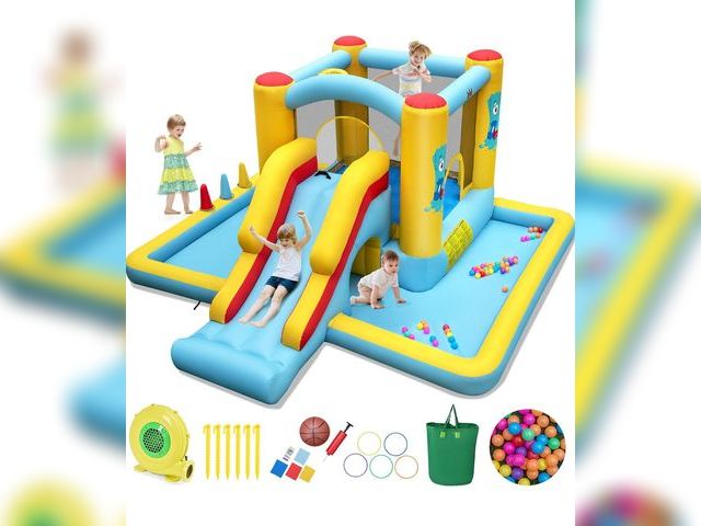 Lot 96-186519 - BOUNTECH Inflatable Bounce House with Ball Pit, Long Slide &amp; Tunnel Bouncy House for Kids Aged 3...