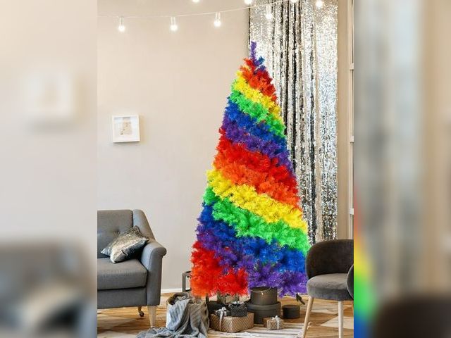 Lot 96-192612 - Costway 7FT Artificial Hinged Colorful Rainbow Full Fir Christmas Tree with 1213 Tips
New