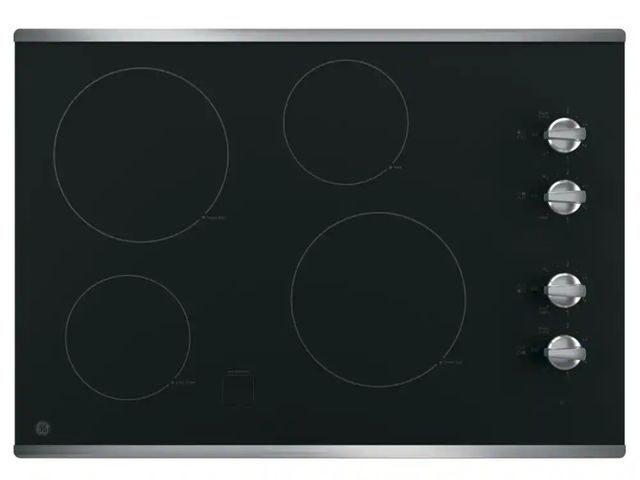 Lot 96-198248 - GE
30 in. 4 Burner Element Radiant Electric Cooktop in Stainless Steel including 2 Power Boil Burner...