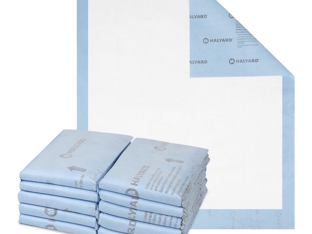 Lot 96-230491 - HALYARD Premium Disposable Underpads, 30 x 36 Inches Chux Pads - Blue, Pack of 10 - Incontinence Bed...