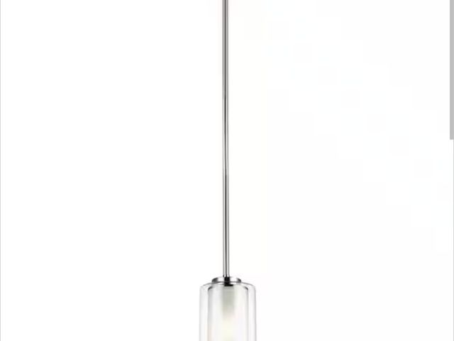 Lot 96-163219 - Generation Lighting
Elmwood Park 1-Light Brushed Nickel Hanging Mini Pendant with Satin Etched Glass...