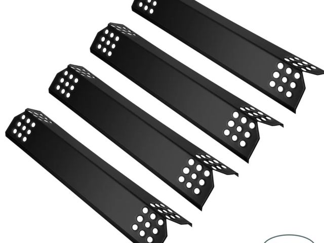 Lot 96-232792 - Unicook 14.56 Inch Porcelain Grill Heat Plate, Gas Grill Replacement Parts, 4 Pack Heat Shield Tents...