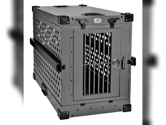 Lot 96-209922 - Heavy Duty Fully Collapsible Powder-Coated Aluminum Dog Crate - Medium (Gray)
Open box 
Appears Ligh...