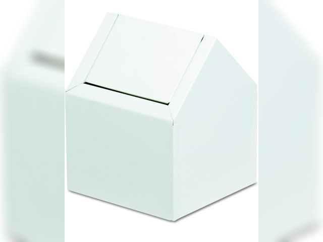 Lot 96-176725 - HOSPECO Double Entry, Swing Top Floor Receptacle, Metal, White New