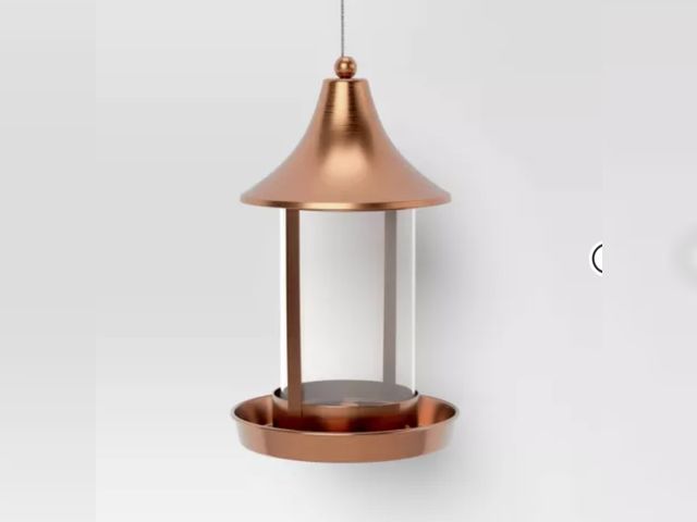Lot 96-178136 - Metal and Glass Suet Bird Feeder 11.4" Copper - Threshold™ new