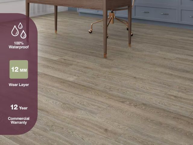 Lot 96-174243 - Home Decorators Collection
Bennett Valley Oak 12 mm T x 8 in. W Waterproof Laminate Wood Flooring (1...