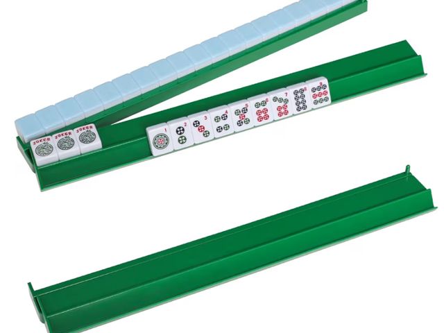 Lot 96-176275 - 4PCS Mahjong Racks with Pushers(Green) for 166 American Mahjong Tiles, Mahjong All-in-one Tile Rack ...