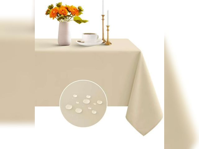 Lot 96-166492 - Romanstile Rectangle Tablecloth 60x120 inch Stain and Wrinkle Resistant Washable Polyester Table Clo...