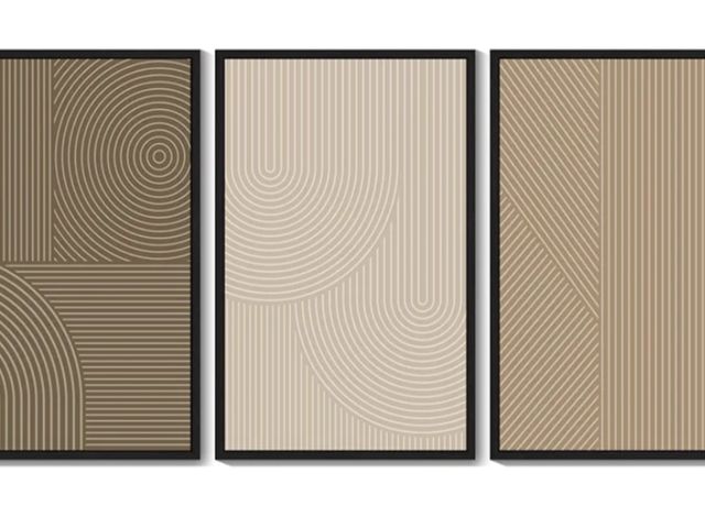 Lot 96-170318 - PHOPAGO 24x36in Large Minimalist Abstract Framed Wall Art Modern Boho Neutral Line Wall Decor Geomet...