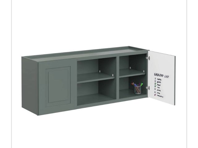 Lot 96-227849 - MILL'S PRIDE Greenwich Aspen Green 23 in. H × 60 in. W x 12 in. D Plywood Laundry Room Wall Cabinet ...
