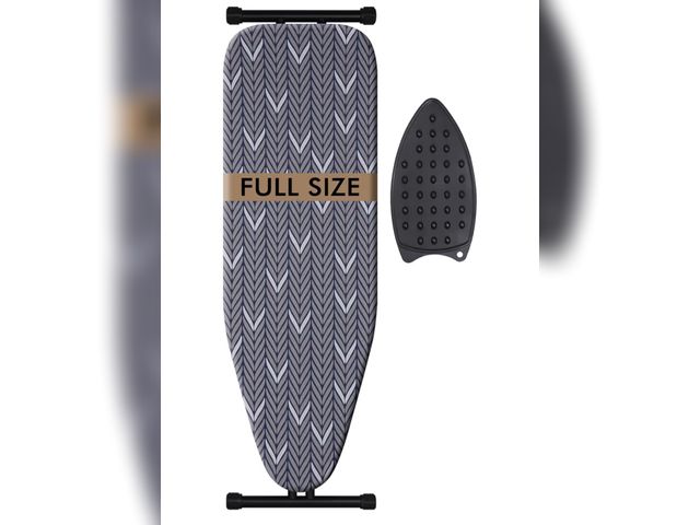 Lot 96-180444 - Ironing Board Full Size, Metal Construction Iron Board with Extra Thick Heavy Duty Padded Cover, Sta...