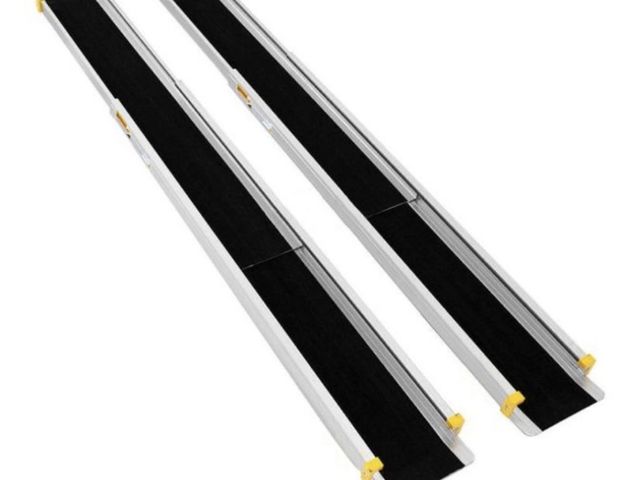 Lot 96-197339 - Aluminum Adjustable Loading Wheelchair Telescoping Track Ramp MSRP $189.95 New