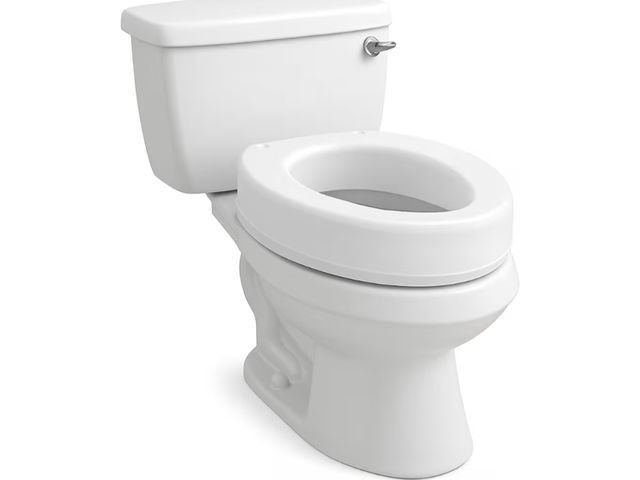 Lot 96-177109 - Carex Toilet Seat Riser, Elongated Raised Toilet Seat Adds 3.5 inches to Toilet Height, for Assistan...