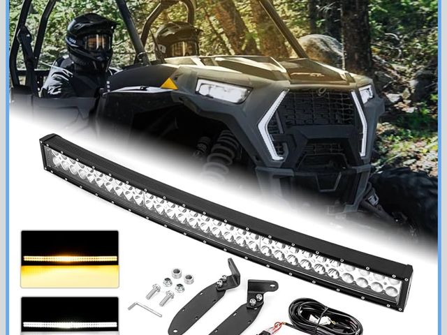 Lot 96-180924 - WeiSen 32" 180W Amber &amp; White LED Curved Light Bar Kit with Memory Function Wiring Harness Rocke...
