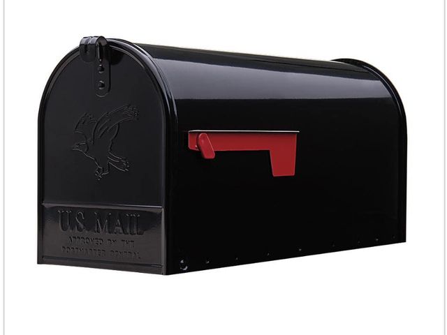 Lot 96-182000 - Architectural Mailboxes Elite Black, Large, Steel, Post Mount Mailbox New