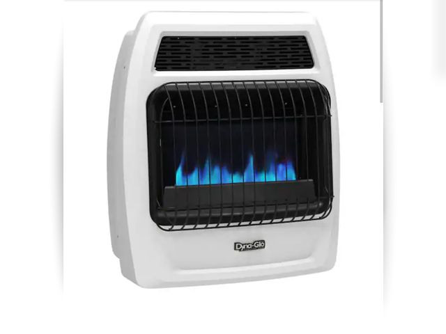 Lot 96-191449 - Dyna-Glo 20,000 BTU Blue Flame Vent Free Natural Gas Thermostatic Wall Heater New MSRP $129