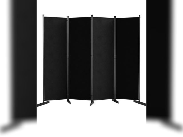 Lot 96-174467 - AKTOP Room Divider 4 Panel, 80" W Portable Wall Divider for Room Separation, Freestanding Partition ...