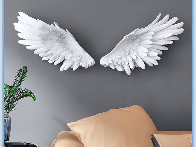 Lot 96-169489 - Brand: SUN Angel Wings Wall Decor, 3D Large White Angels Wings Wall Sculptures Art Decor, Angel Wing...