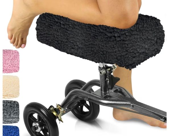 Lot 96-190893 - Vive Mobility Knee Scooter Pad Cover - Soft Plush Adult Sheepskin Memory Foam Cushion, Walker Access...