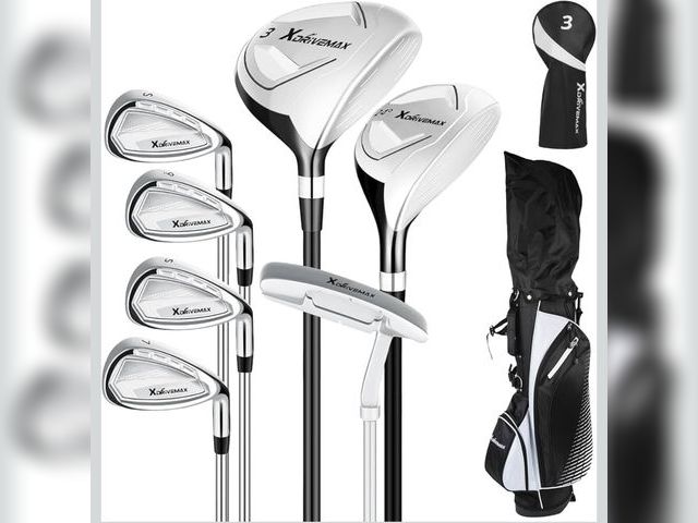 Lot 96-172609 - 8 Pieces Complete Golf Club Set – Full Set with Bag, Fairway Wood, Hybrid, Irons, Putter – Lightweig...