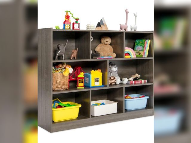 Lot 96-192576 - NAFORT 8-Cube Organizer Storage Cabinet, 3-Tier Bookshelf,Low Displaycase, Wooden Bookcase for Bedro...