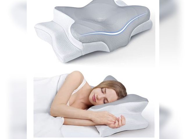 Lot 96-192820 - Ultra Pain Relief Cooling Pillow for Neck Support, Adjustable Cervical Pillow Cozy Sleeping, Odorles...