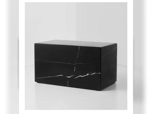 Lot 96-177819 - AspenStudio Genuine Black Marquina Marble Cremation Urn for Adult Human Ashes Made Black Maquina Mar...