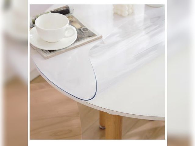Lot 96-221764 - Clear Table Protector Round PVC Tablecloth Cover Vinyl Plastic Cloths Easy Clean Waterproof Wipeable...