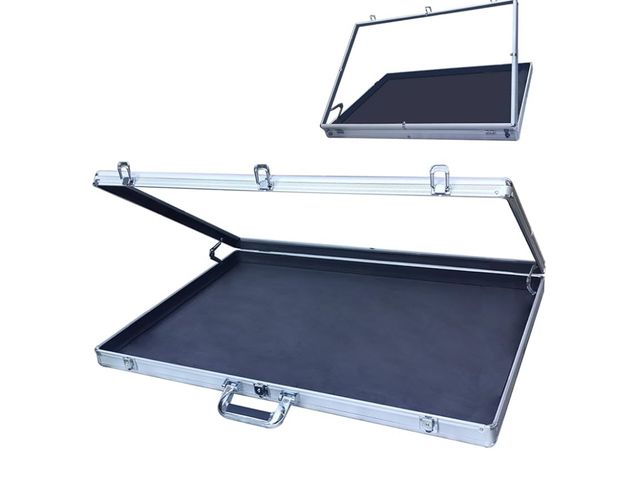 Lot 96-161008 - Portable Aluminum Trade Show Display Case with Polycarbonate Panels Lockable 32"x22" Jewelry/Collect...