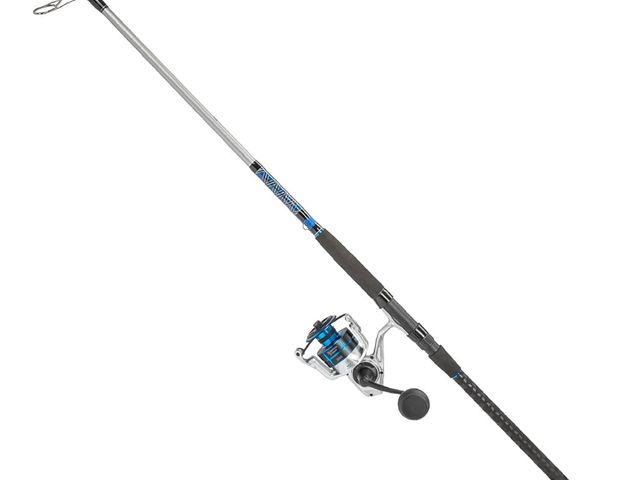 Lot 96-172120 - Quantum Strive Spinning Reel and Fishing Rod Combo, Graphite Composite Blank, 4+1 Bearings, Silver/B...