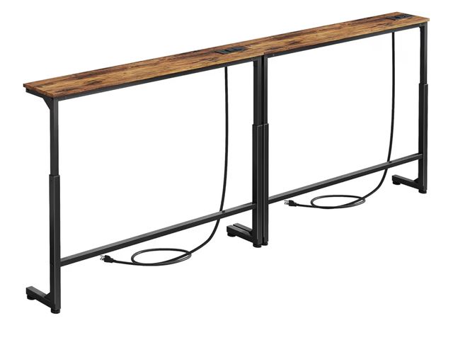 Lot 96-187417 - Kitstorack Console Table Rustic Brown Narrow 5.9" D x 79" L 25"-33"
2-Pack, Behind Sofa Couch, Desig...
