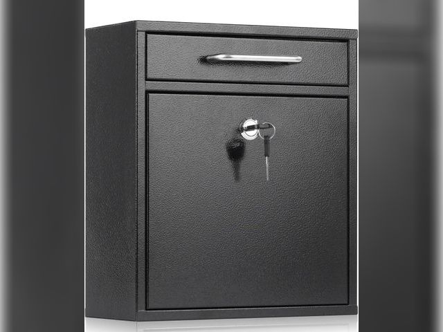 Lot 96-191316 - xydled Steel Mailbox Wall Mount, Medium Locking Mailbox with Key Lock, Lock Mail Boxes for Outside, ...