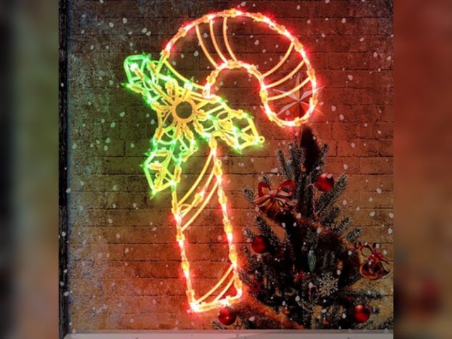 Lot 96-190170 - HONEYYEAR Christmas Window Silhouette LED Lights Decorations, Pack of 2 Sign Lighted Angel and Candy...