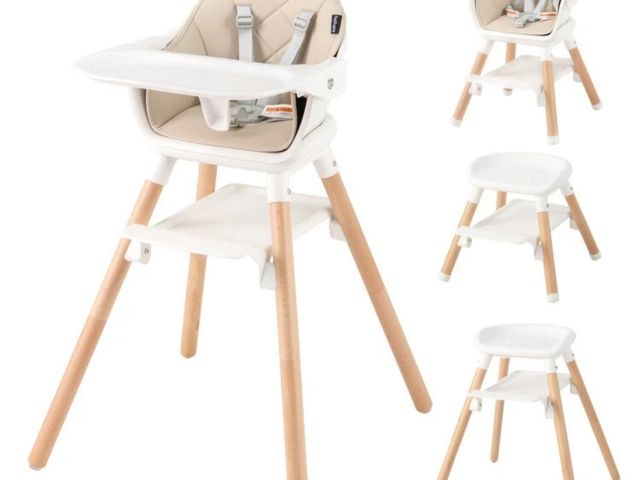 Lot 96-197643 - 6x1 Convertible Baby High Chair Safety Harness Removable Double Tray w/ Footrest
New