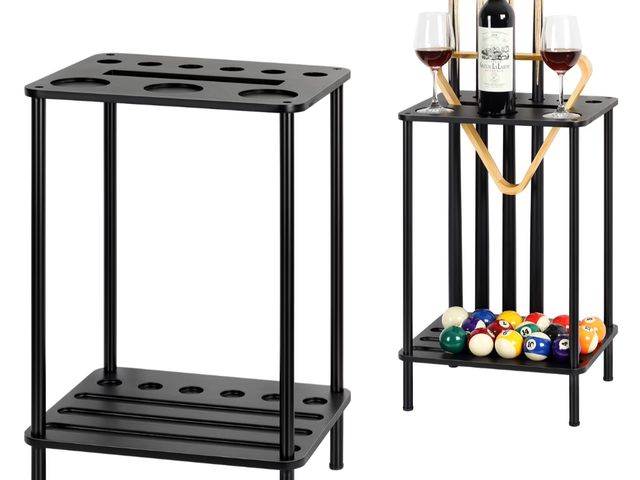 Lot 96-190671 - Pool Stick Holder - Billiards Pool Cue Rack Hardwood Pool Cue Set Holder for Cues Sticks Storage Poo...