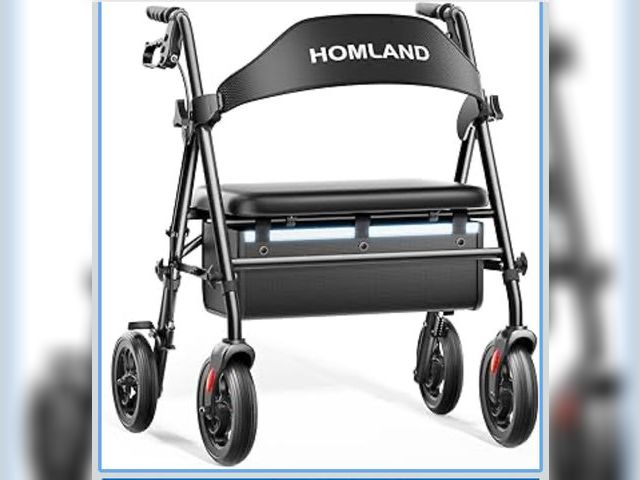 Lot 96-179084 - HOMLAND Bariatric Walkers for Seniors, 500lb Heavy Duty Rollator Walker with Extra Wide Padded Seat,...